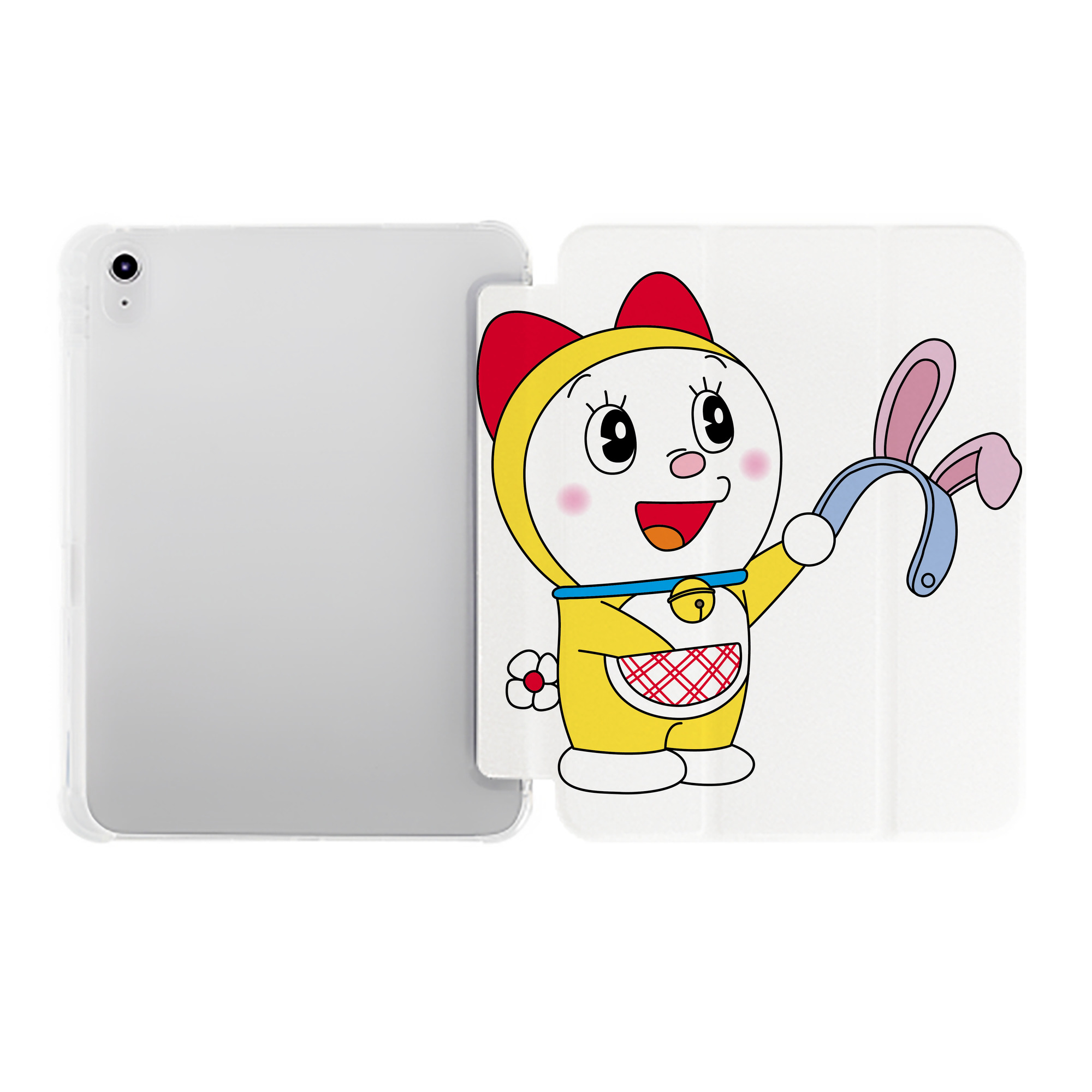 （画像用） ドラえもん ドラミ Doraemon Dorami IPad ケース ペン収納付き 三つ折りスタンド PUレザー×シリコン 対応機種9.5/10.5/10.9インチ